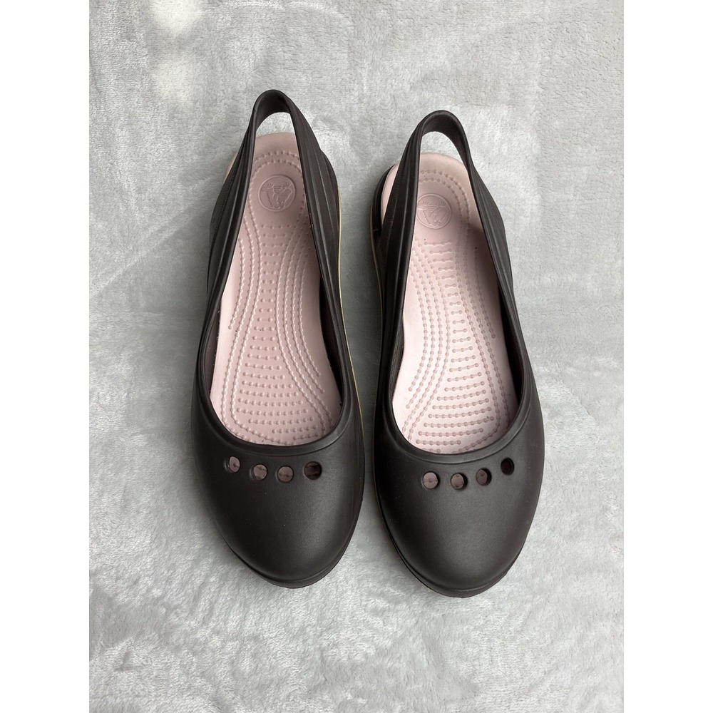 CROCS Women's Sandals Size 9 Brown Pink Boulder Colorado Flat Slingback Outdoor